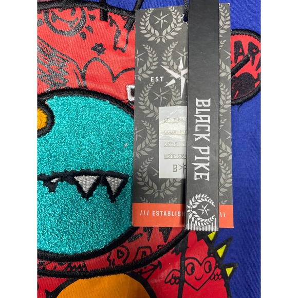 Black Pike Blue Teddy bear Shirt sz S - Picture 4 of 4